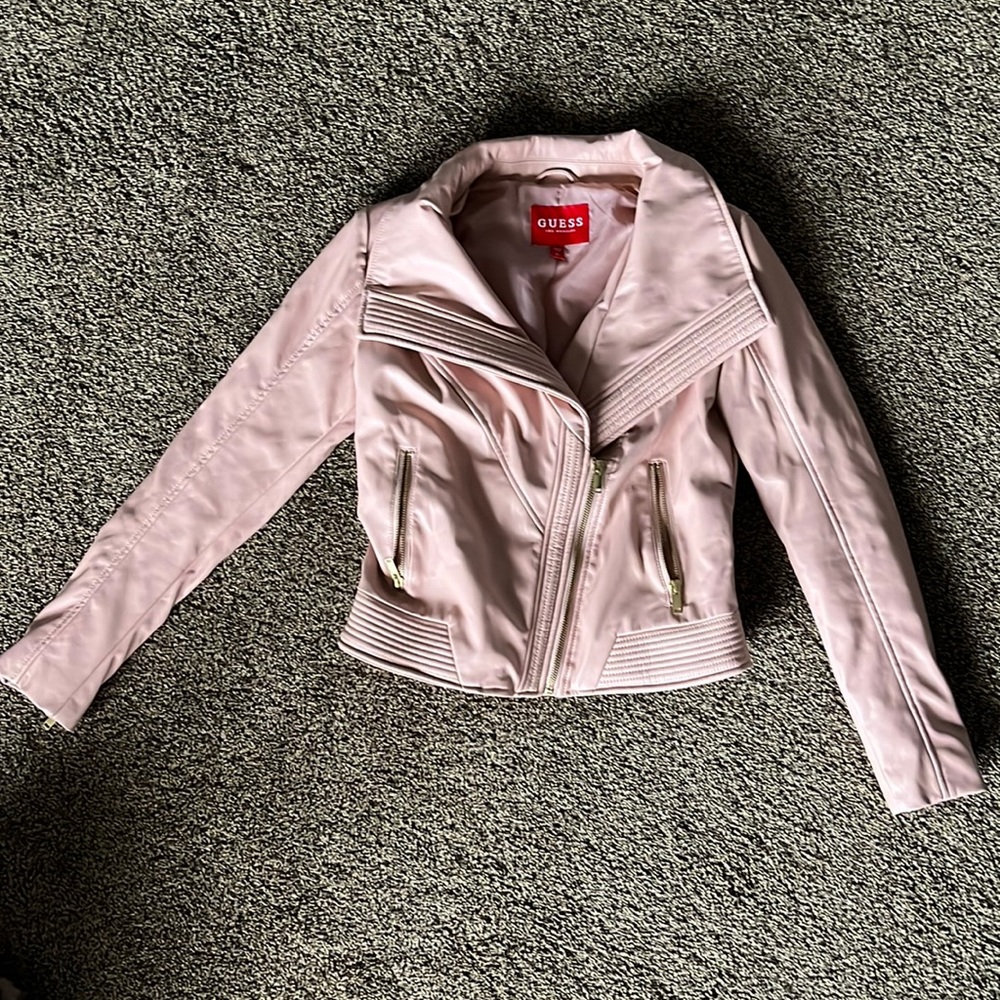 size xs Guess blush pink pleather jacket